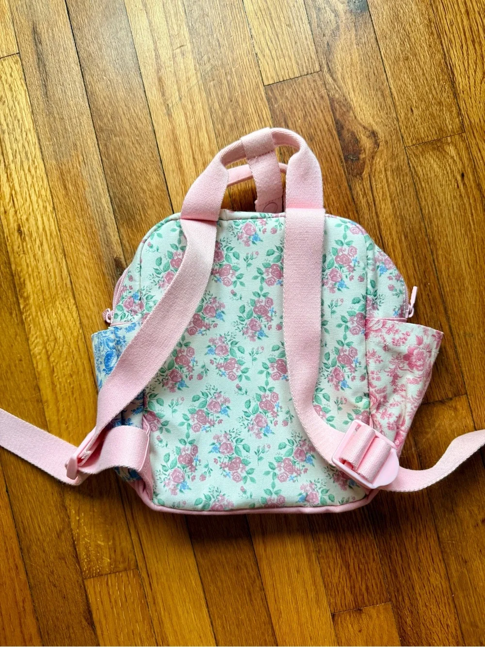 Itzy Ritzy Toddler Backpack Ribbons & Roses Pink Floral Bow - Girls